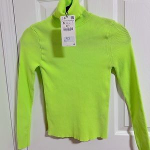 Zara Neon Yellow Turtleneck